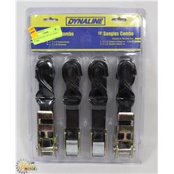 NEW DYNALINE 15FT TIE DOWNS COMBO