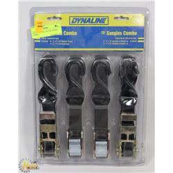 NEW DYNALINE 15FT TIE DOWNS COMBO