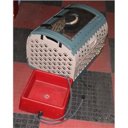 FOLDING PET CRATE WITH ELECTRIC HEATED WATER DISH