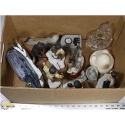 ESTATE BOX OF PORCELAIN INUIT ORNAMENTS AND MORE