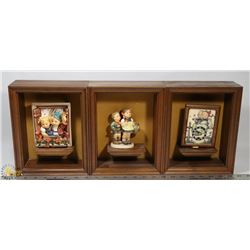 LOT OF 3 GOEBEL COLLECTIBLE ORNAMENTS WITH WALL