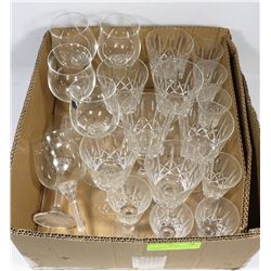 LOT OF CRYSTAL WINE GLASSES -19 GLASSES
