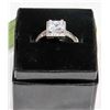 Image 1 : STERLING SILVER PRINCESS CUT ZIRCONIA RING SZ 9