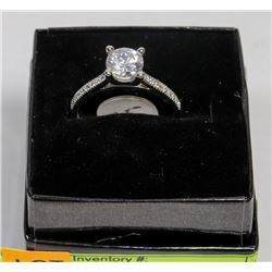 STERLING SILVER ENGAGMENT STYLE ZIRCONIA RING SZ 9