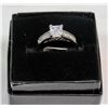 Image 1 : STERLING SILVER PRINCESS CUT ZIRCONIA RING SZ 8