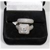Image 1 : STERLING SILVER ZIRCONIA 2 PC ENGAGEMENT/WEDDING