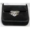 Image 1 : STERLING SILVER ZIRCONIA 2 PC ENGAGEMENT/WEDDING