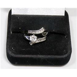 STERLING SILVER ZIRCONIA 2 PC ENGAGEMENT/WEDDING