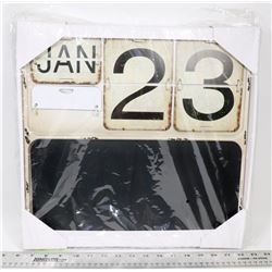 LARGE BLACK AND WHITE WALL MOUNT FLIP CALENDAR