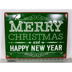 METAL SIGN ON CHOICE : MERRY CHRISTMAS AND HAPPY