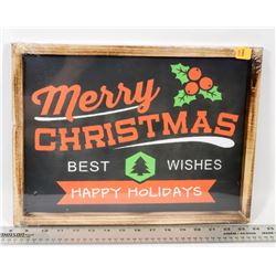 WOOD FRAMED MERRY CHRISTMAS SIGN ON CHOICE