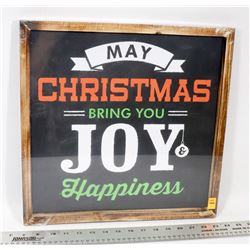 WOOD FRAMED MAY CHRISTMAS BRING YOU JOY WALL