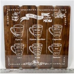 COFFEE MENU WALL HANGING