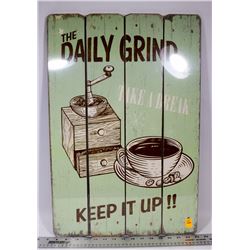 THE DAILY GRIND WALL MOUNT COFFEE PLAQUE