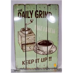 THE DAILY GRIND WALL MOUNT COFFEE PLAQUE