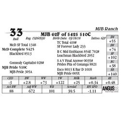 Lot  33 - MJB 62F of 5425 510C