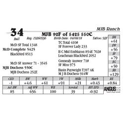 Lot  34 - MJB 92F of 5425 550C