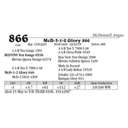 Lot  866 - McD-3-1-2 Glory 866