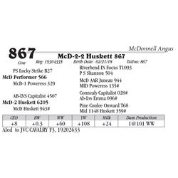 Lot  867 - McD-2-2 Huskett 867