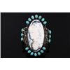 Image 2 : Navajo White Moss Agate & Turquoise Bracelet