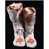 Image 1 : Crow Beaded High-Top Child's Moccasins c.1890-1900