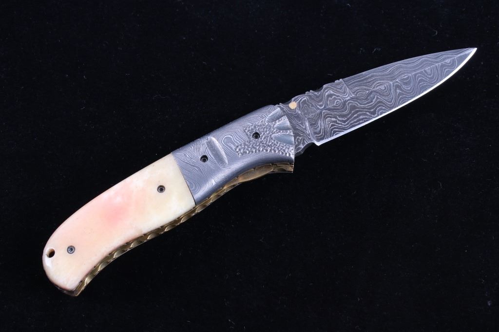 Navajo Yellowhorse Damascus Silver Eagle Knife
