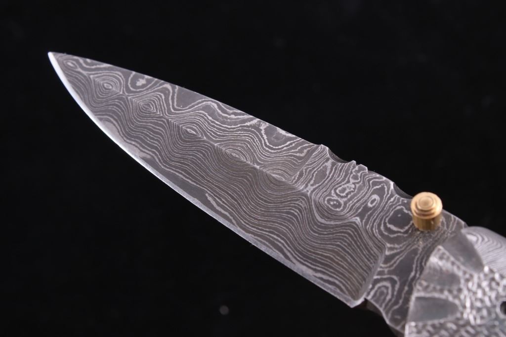 Navajo Yellowhorse Damascus Silver Eagle Knife