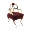 Image 1 : Victorian Era Steer Horn & Velvet Chair