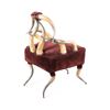 Image 3 : Victorian Era Steer Horn & Velvet Chair