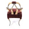 Image 4 : Victorian Era Steer Horn & Velvet Chair