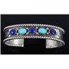 Image 2 : Navajo Sterling Turquoise & Lapis Lazuli Bracelet