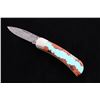 Image 1 : Vein Turquoise & Raindrop Damascus Knife
