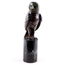 20th C David Meredith Bronze Owl