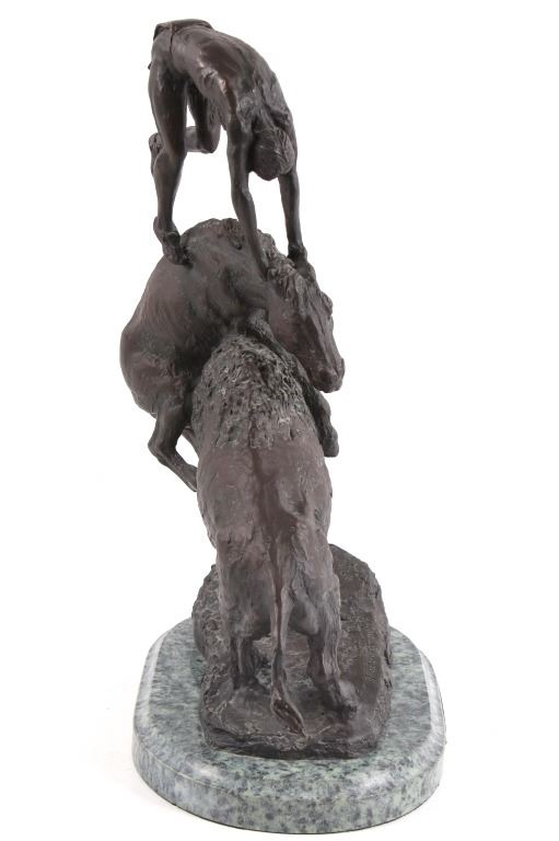 Buffalo Horse Bronze Statue By Frederic Remington