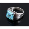 Image 1 : Signed Navajo Sterling Silver and Opal Ring
