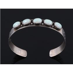 Navajo Sterling Silver & Fire Opal Bracelet