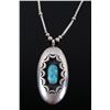 Image 2 : Navajo Sterling & Turquoise Shadowbox Necklace
