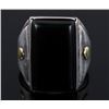 Image 2 : Navajo Sterling Silver 14K Gold & Jet Ring