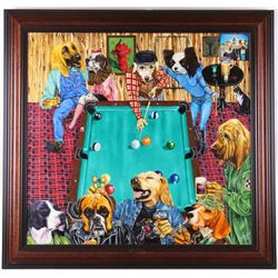 1989 Dogs Playing Pool by Mike Bradley