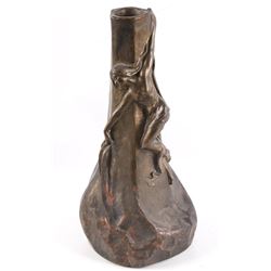 Large Nude Copper & Plaster Vase