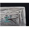 Image 8 : Two Navajo Turquoise & Coral Chip Inlay Buckles