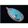 Image 2 : Navajo Signed M. Coriz Sterling Turquoise Pendant