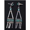 Image 1 : Navajo Sterling & Turquoise Petite Point Earrings