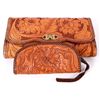 Image 1 : Tooled Leather Clutch and Matching Coin Purse