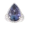 Image 3 : RARE Tanzanite & Diamond 14K Gold Ring w/ GIA