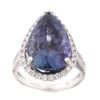 Image 4 : RARE Tanzanite & Diamond 14K Gold Ring w/ GIA
