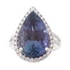 Image 5 : RARE Tanzanite & Diamond 14K Gold Ring w/ GIA