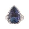 Image 7 : RARE Tanzanite & Diamond 14K Gold Ring w/ GIA