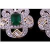 Image 10 : Art Deco "Great Gatsby" Emerald & Diamond Earrings