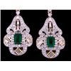 Image 18 : Art Deco "Great Gatsby" Emerald & Diamond Earrings